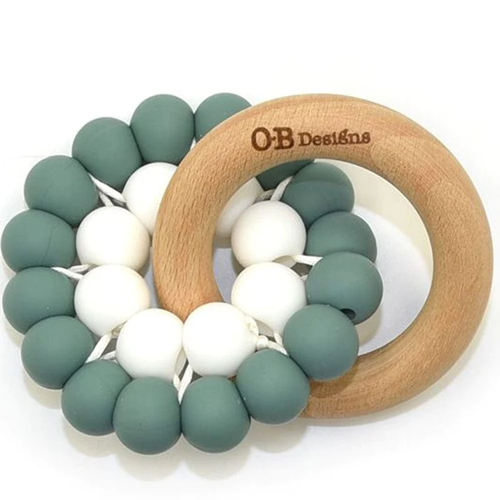 OB Designs Beechwood & Silicone Teether Toy