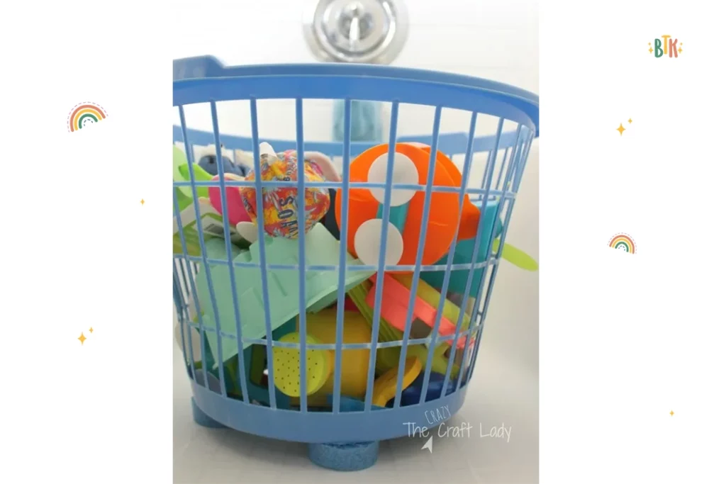 Store The Bath Toys In An Old Laundry Basket