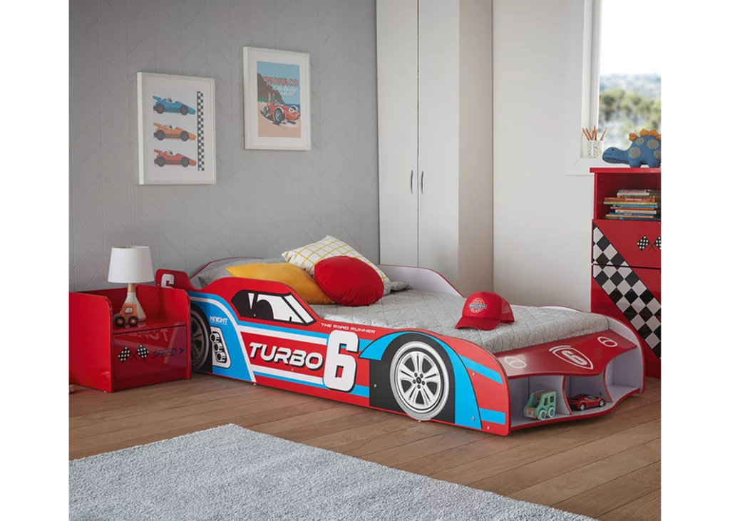 Turbo Race Car Kids Single Bed