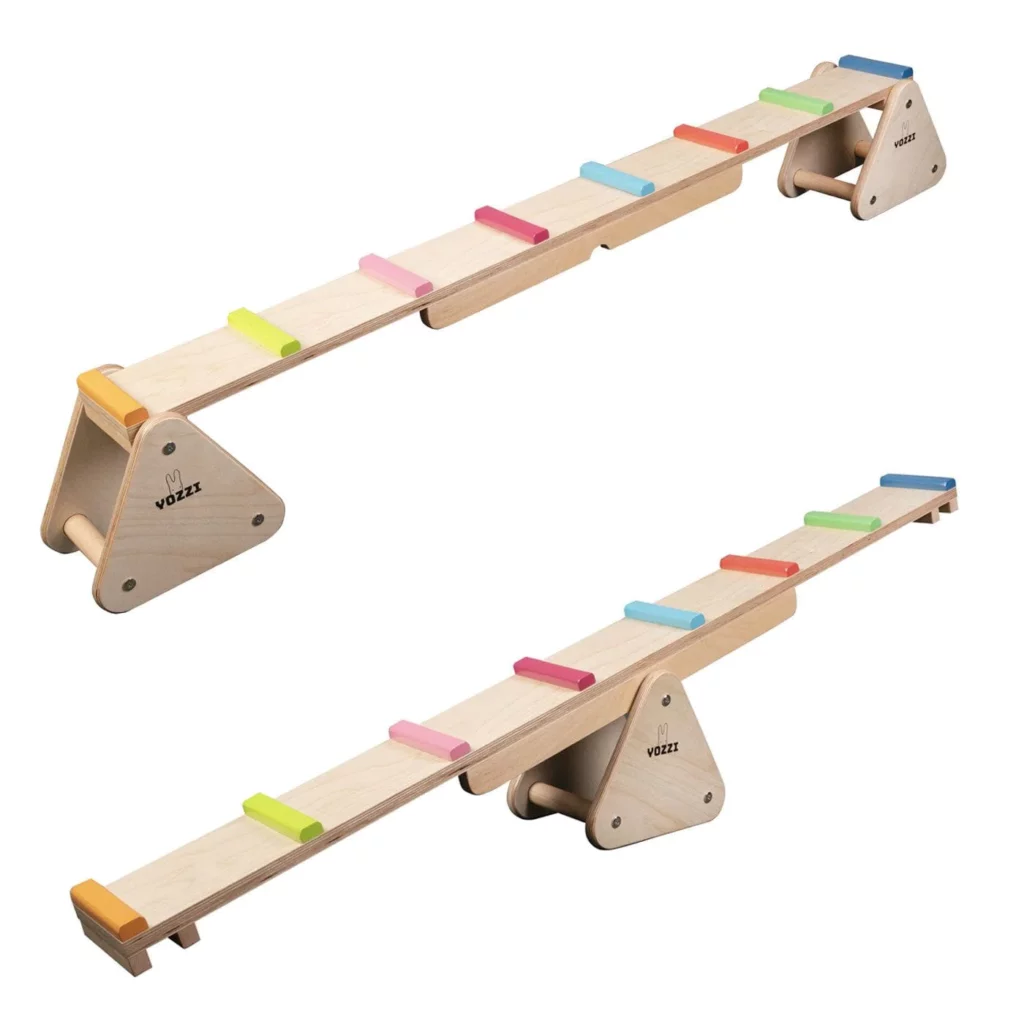 YOZZI 2 In 1 Wooden Seesaw and Bridge