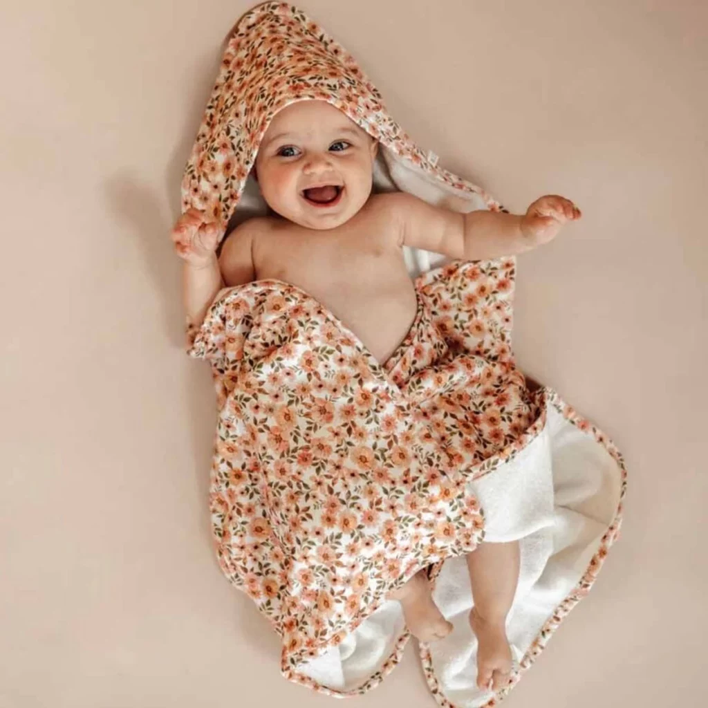 Snuggle Hunny Spring Floral Organic Hooded Towel